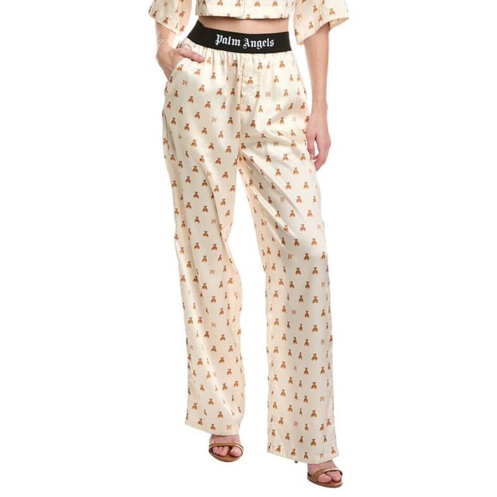 Palm Angels Womens  Printed Bear Pant, Yellow